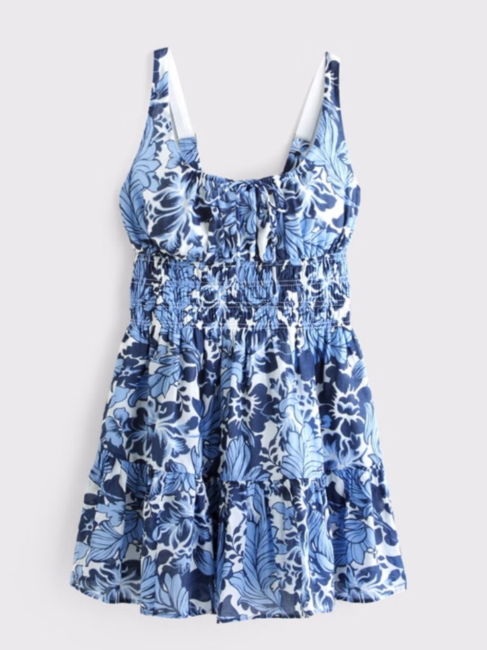 Abercrombie & Fitch Smocked Tie-Front Mini Dress